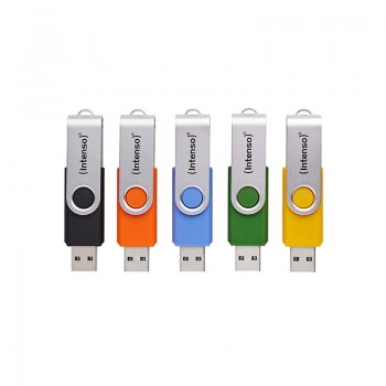 Intenso 5 x USB flash drive Office Line, 32 GB, USB-A, 3.2 Gen 1x1, assorted colors