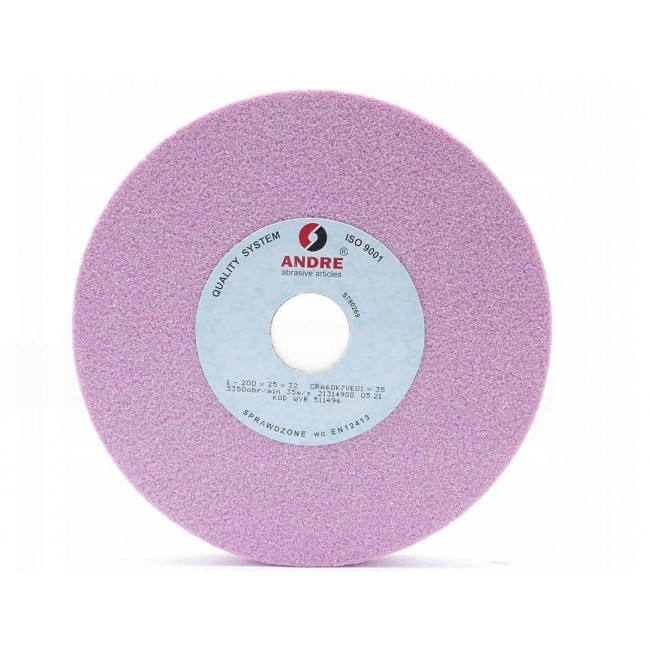 ANDRE FLAT GRINDING WHEEL 200mm x 25mm x 32mm CRA60K7VE01-35 PINK 