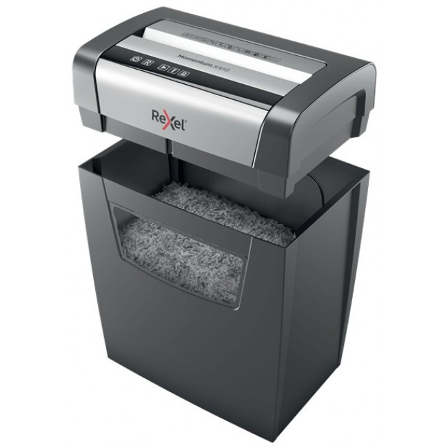 Rexel Momentum X410 paper shredder Particle-cut shredding Black, Grey