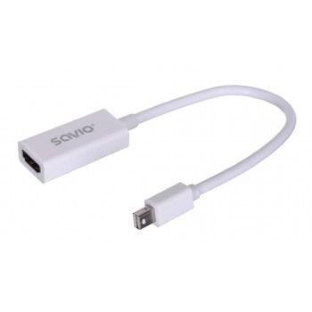 Savio CL-57 video cable adapter 0.2 m Mini DisplayPort HDMI Type A (Standard) White