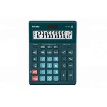 CASIO CALCULATOR OFFICE GR-12C-DG GREEN, 12-DIGIT DISPLAY