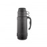 Glass thermos flask with two cups, 1 litre, black 194530 THERMOS