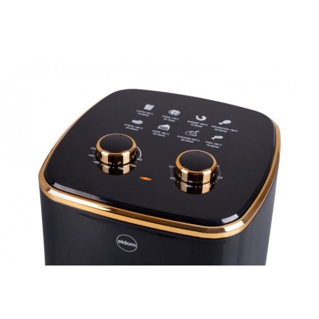ELDOM FRITTA fat-free fryer capacity 5.0 l adjustable temp. clock 1500 W Single 5 L Stand-alone Hot air fryer Black