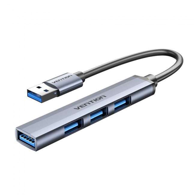 Vention USB 3.0 to USB 3.0/USB 2.0*3 Mini Hub 0.15M Gray Metal Type Vention USB 3.0 to USB 3.0/USB 2.0*3 Mini Hub 0.15M Gray Metal Type