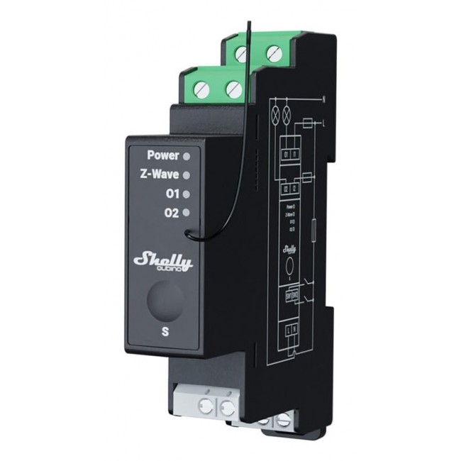 Shelly Qubino Wave Pro 2PM electrical relay Black