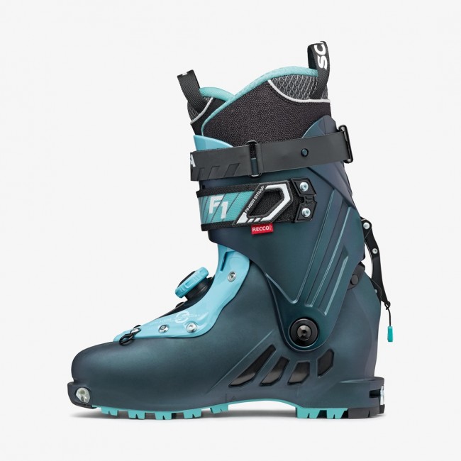 Scarpa F1 WOMAN, 230, Anthracite - Aqua, TLT (Optimized Touring Pivot - 6mm) Scarpa F1 WOMAN, 230, Anthracite - Aqua, TLT (Optimized Touring Pivot - 6mm)