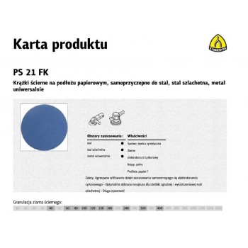 Sanding disc self-adhesive 125mm PS21FK grit 40