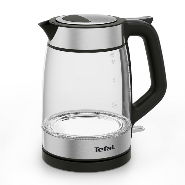 Tefal Glass Kettle KI605830 electric kettle 1.7 L 2200 W Black, Silver, Transparent