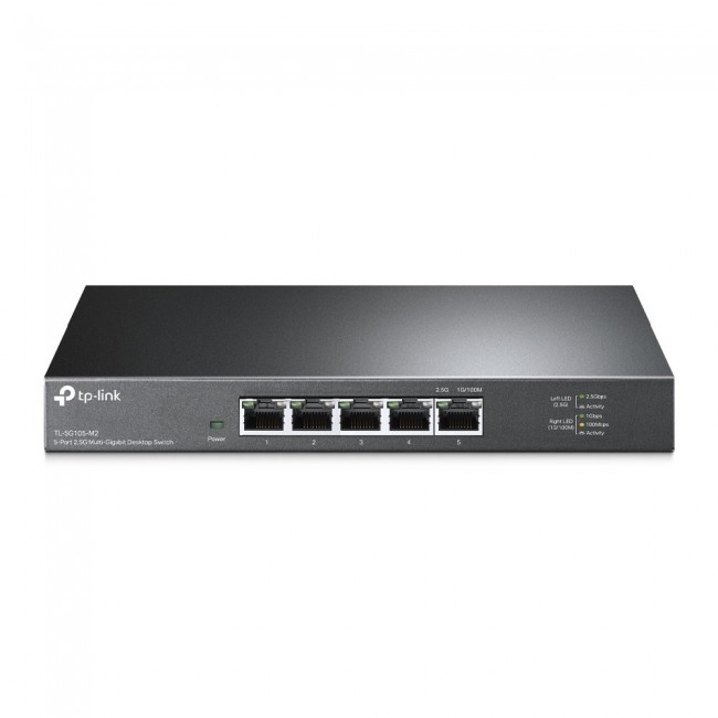 TP-LINK | 5-Port 2.5G Desktop Switch | TL-SG105-M2 | Unmanaged | Desktop | 1 Gbps (RJ-45) ports quantity | SFP ports quantity | PoE ports quantity | PoE+ ports quantity | Power supply type External | month(s) TP-LINK | 5-Port 2.5G Desktop Switch | TL-SG105-M2 | Unmanaged | Desktop | 1 Gbps (RJ-45) ports quantity | SFP ports quantity | PoE ports quantity | PoE+ ports quantity | Power supply type External | month(s)