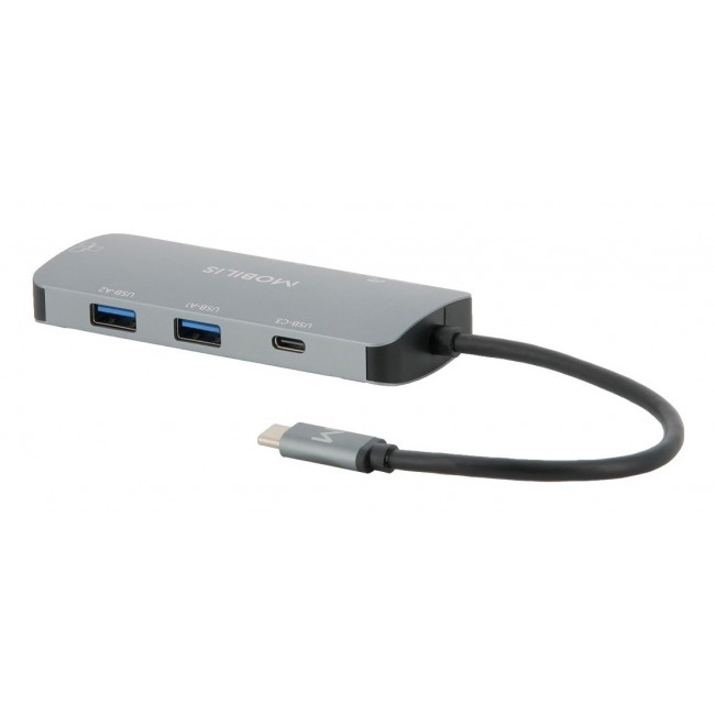 Mobilis 001382 laptop dock/port replicator Wired USB 3.2 Gen 1 (3.1 Gen 1) Type-C Black, Grey