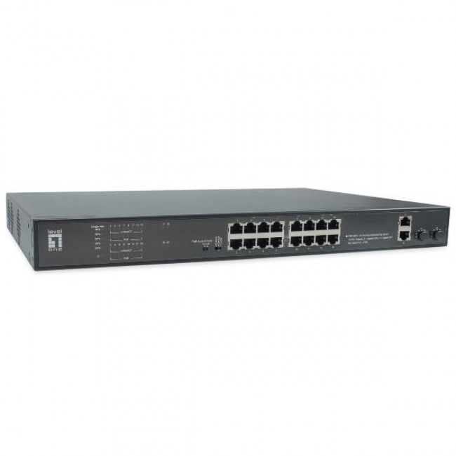 LevelOne FGP-2031 network switch Unmanaged Fast Ethernet (10/100) Power over Ethernet (PoE) 1U Black
