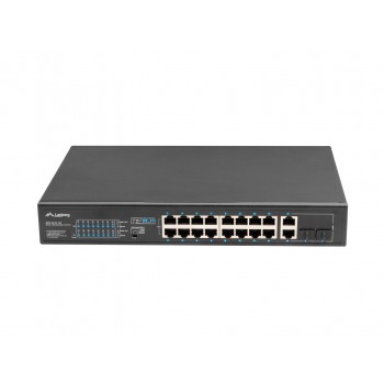 Lanberg RSFE-16P-2C-150 network switch Unmanaged Gigabit Ethernet (10/100/1000) Power over Ethernet (PoE) 1U Black