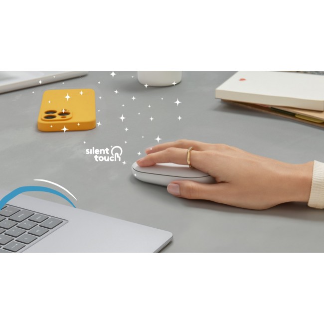 Logitech Pebble 2 M350s mouse Travel Ambidextrous RF Wireless + Bluetooth Optical 4000 DPI