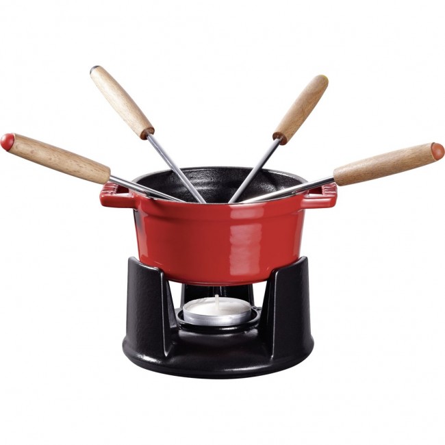 Mini fondue set Staub - 10 cm, Red Mini fondue set Staub - 10 cm, Red
