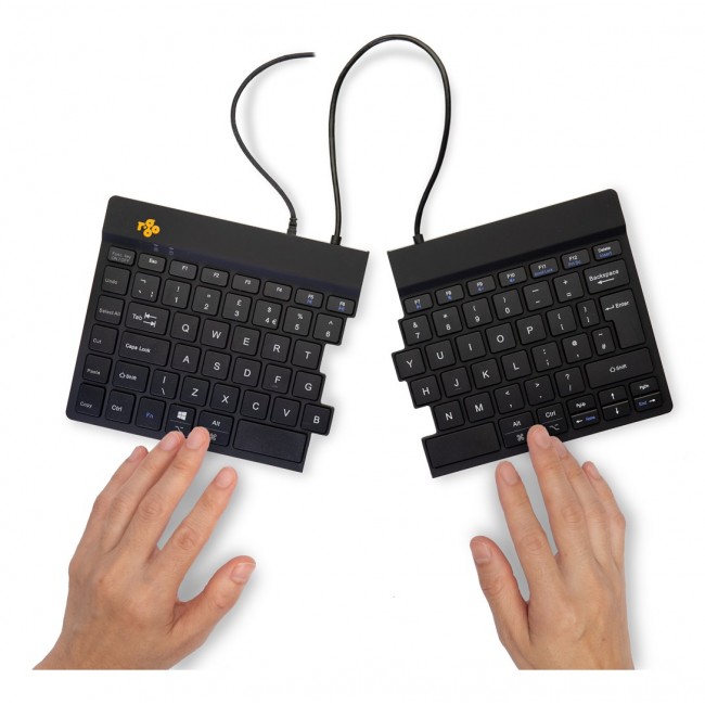 R-Go Tools Ergonomic keyboard R-Go Split Break v2 with break software, ergonomic split keyboard, QWERTY (UK), Wired, black