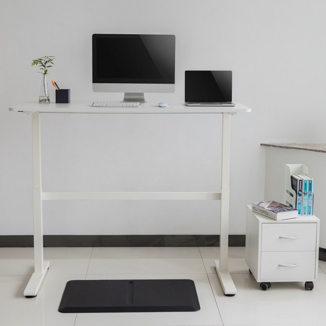 Manual height adjustable desk Ergo Office, max 40 kg, max height 117cm, with a top for standing and sitting work, ER-401 W Manual height adjustable desk Ergo Office, max 40 kg, max height 117cm, with a top for standing and sitting work, ER-401 W
