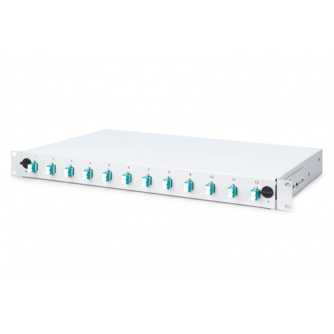 Digitus Fiber optic splice box, 1U, equipped, 12x LC DX, OM3