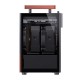 Jonsbo T6 PC Case, Mini-Tower, Mini-ITX, Tempered Glass, Wood, black