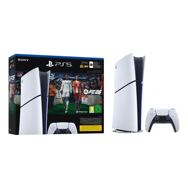 Sony PlayStation 5 Slim Digital+ EA Sports FC 26 Bundle 825 GB Wi-Fi Black, White Sony PlayStation 5 Slim Digital+ EA Sports FC 26 Bundle 825 GB Wi-Fi Black, White