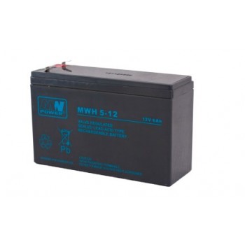 MPL MW POWER MWH 5-12L UPS battery Lead-acid accumulator VRLA AGM Maintenance-free 12 V 6 Ah Black