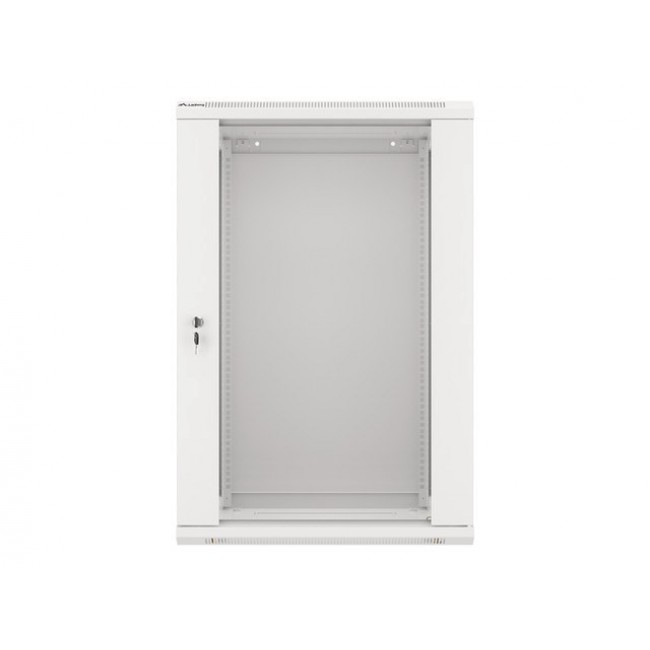 Lanberg wall-mounted installation rack cabinet 19'' 18U 600x450mm gray (glass door) Lanberg wall-mounted installation rack cabinet 19'' 18U 600x450mm gray (glass door)