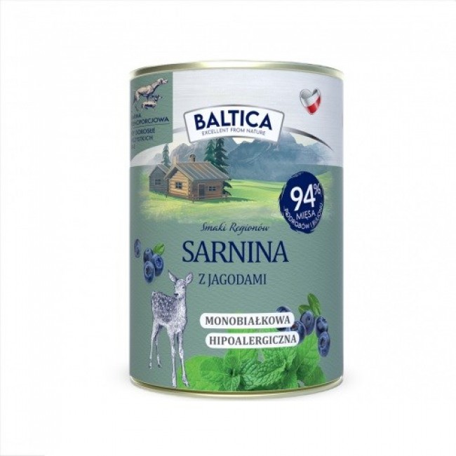 BALTICA Smaki region w Roe deer with berries - wet dog food - 400g