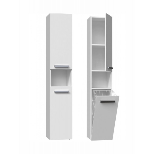 Bathroom cabinet NEL III 31x30x174 cm, matt white Bathroom cabinet NEL III 31x30x174 cm, matt white