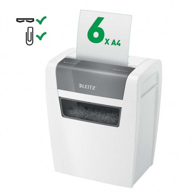 Leitz IQ Home Shredder, P4, 6 sheets, 15 l garbage can