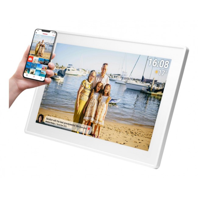 Denver PFF-1515W digital photo frame White 39.6 cm (15.6
