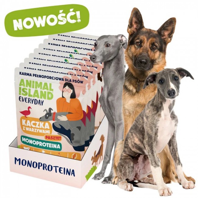 ANIMAL ISLAND Everyday Monoprotein Veal, Duck, Turkey - wet dog food - 9x300g