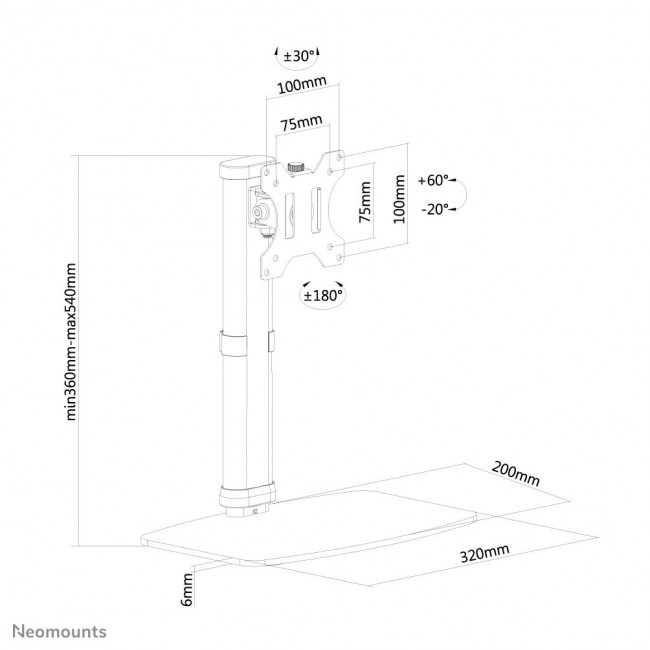 Neomounts FPMA-D890BLACK Monitor stand 10-30