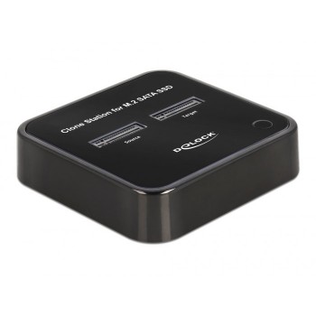 DeLOCK M.2 Docking Station for 2 x M.2 SATA SSD with Clone function