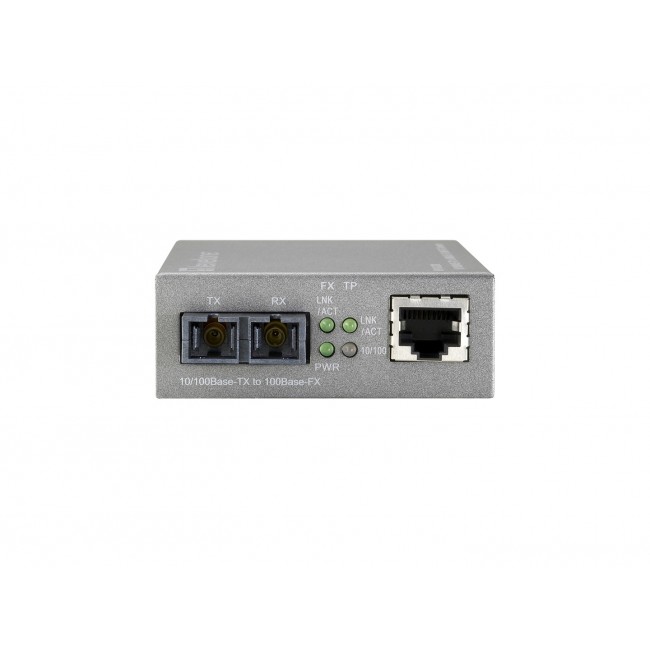 LevelOne RJ45 to SC Managed Fast Ethernet Media Converter, Single-Mode Fiber, 20km