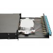 Equip 12-Port Fiber Optic Splice Box, SC Duplex, OM3, 1U, Equipped, Black