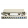 Equip 12-Port Fiber Optic Splice Box, LC Duplex, OS2, 1U, Equipped, Grey