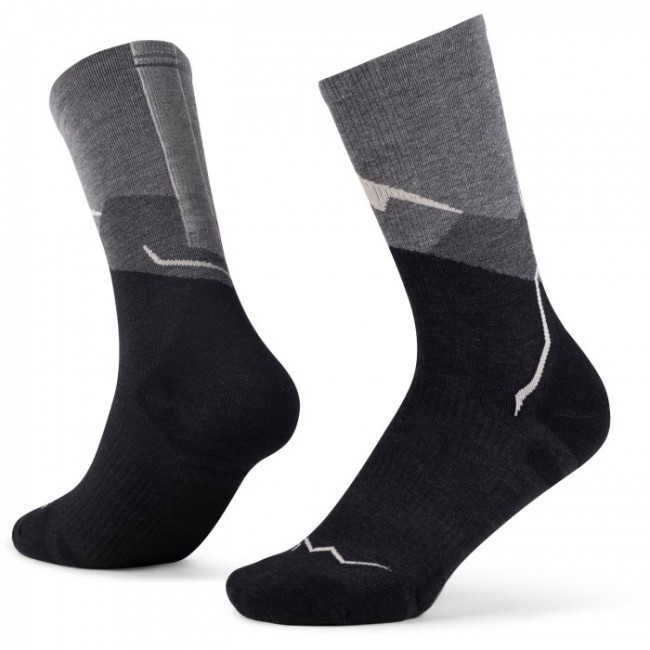 BUFF Merino Lightweight Crew Sock LWC1, Grey, Black L