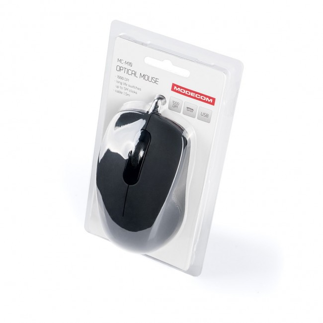 Modecom MC-M10 mouse Ambidextrous USB Type-A Optical 1000 DPI