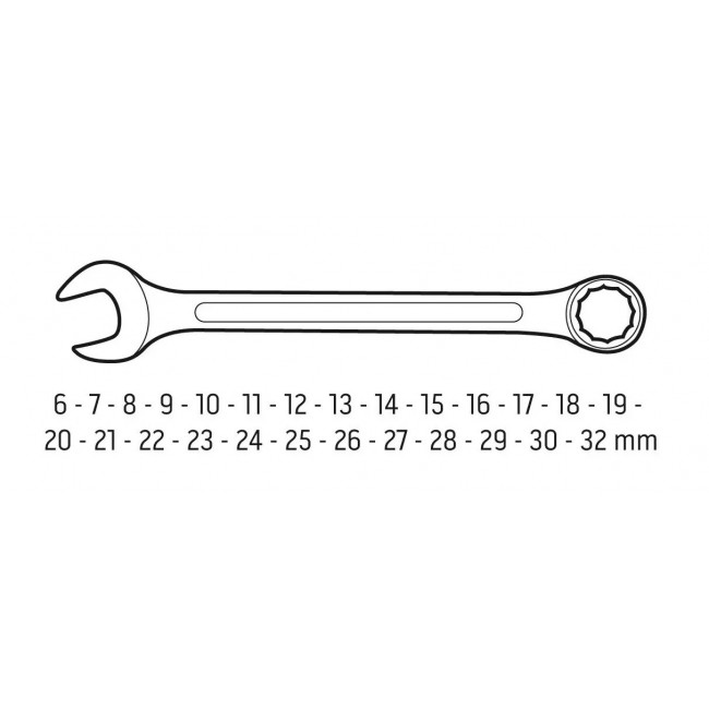 Neo Tools wrenches 6-32 mm, set of 26 pieces Neo Tools wrenches 6-32 mm, set of 26 pieces