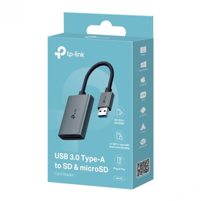 TP-Link UA430 card reader USB 3.2 Gen 1 (3.1 Gen 1) Type-C Grey TP-Link UA430 card reader USB 3.2 Gen 1 (3.1 Gen 1) Type-C Grey