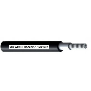 Photovoltaic cable // MG Wires // 1x6mm2, 0.6/1kV black H1Z2Z2-K-6mm2 BK, 50m package