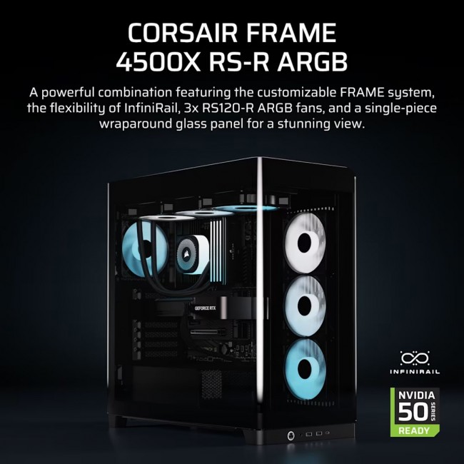 Corsair 4500X RS-R ARGB Tempered Glass Mid-Tower, Black Midi Tower