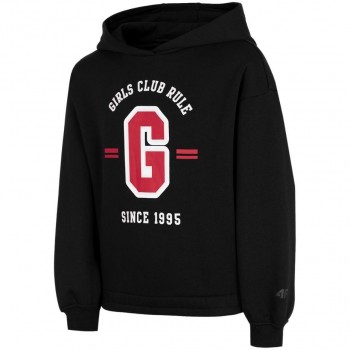 Girls' sweatshirt 4F deep black HJZ22 JBLD004 20S 122/128cm