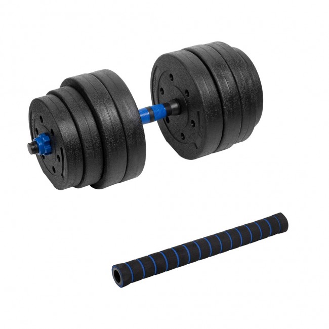 Adjustable bitumen dumbbell with connector 1x20kg, REBEL ACTIVE Adjustable bitumen dumbbell with connector 1x20kg, REBEL ACTIVE