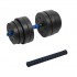 Adjustable bitumen dumbbell with connector 1x20kg, REBEL ACTIVE