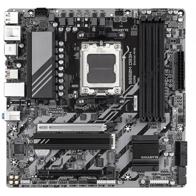 GIGABYTE B850M DS3H Motherboard - AMD Ryzen 9000 Series CPUs, 16+2+2 Phases Digital VRM, up to 8200MHz DDR5 (OC), 1xPCIe 5.0 + 1xPCIe 4.0 M.2, 2.5 LAN, USB 3.2 Gen 2 GIGABYTE B850M DS3H Motherboard - AMD Ryzen 9000 Series CPUs, 16+2+2 Phases Digital VRM, up to 8200MHz DDR5 (OC), 1xPCIe 5.0 + 1xPCIe 4.0 M.2, 2.5 LAN, USB 3.2 Gen 2