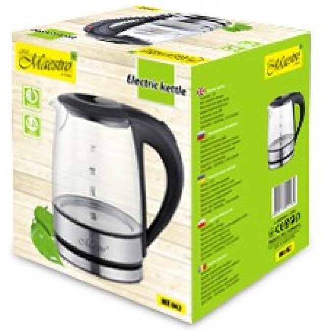 Feel-Maestro MR062 electric kettle 1.2 L Black, Transparent 1630 W