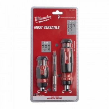 MILWAUKEE UNIVERSAL RATCHET SCREWDRIVER 8in1 +14in1...