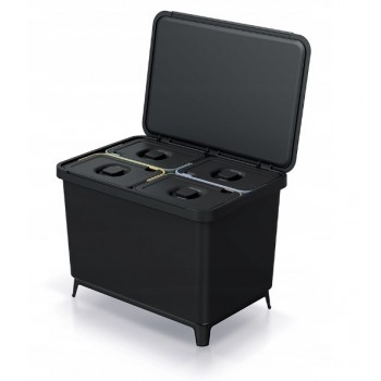 KEDEN WASTE BIN SYSTEMA 4x10L - BLACK RECYCLED