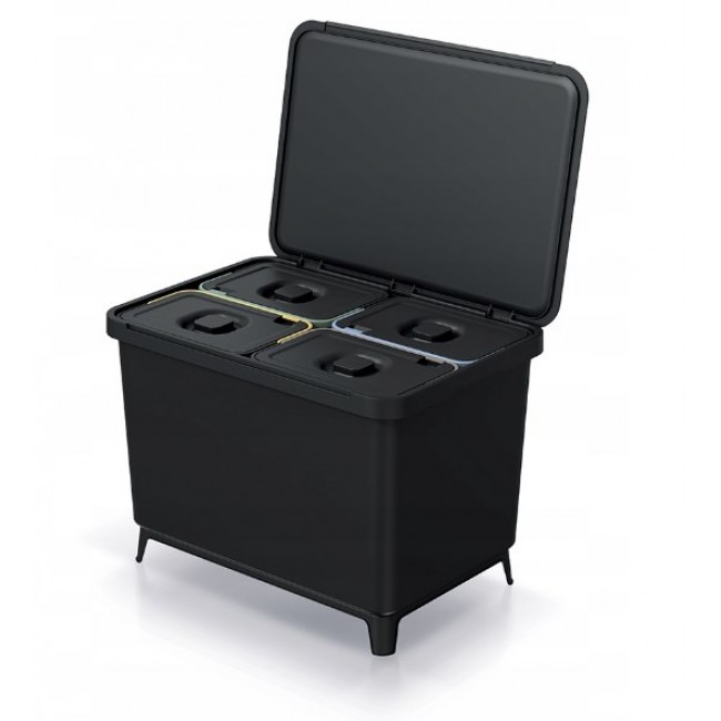 KEDEN WASTE BIN SYSTEMA 4x10L - BLACK RECYCLED KEDEN WASTE BIN SYSTEMA 4x10L - BLACK RECYCLED