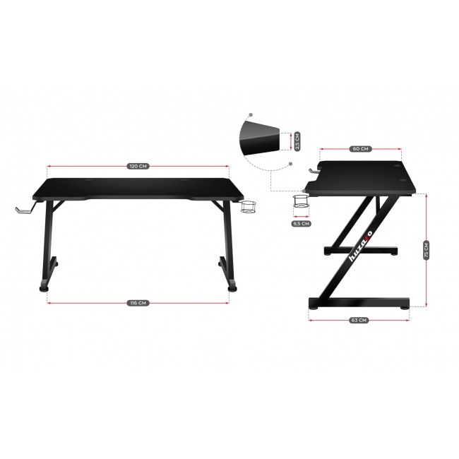 Huzaro Hero 2.5 computer desk Black Huzaro Hero 2.5 computer desk Black